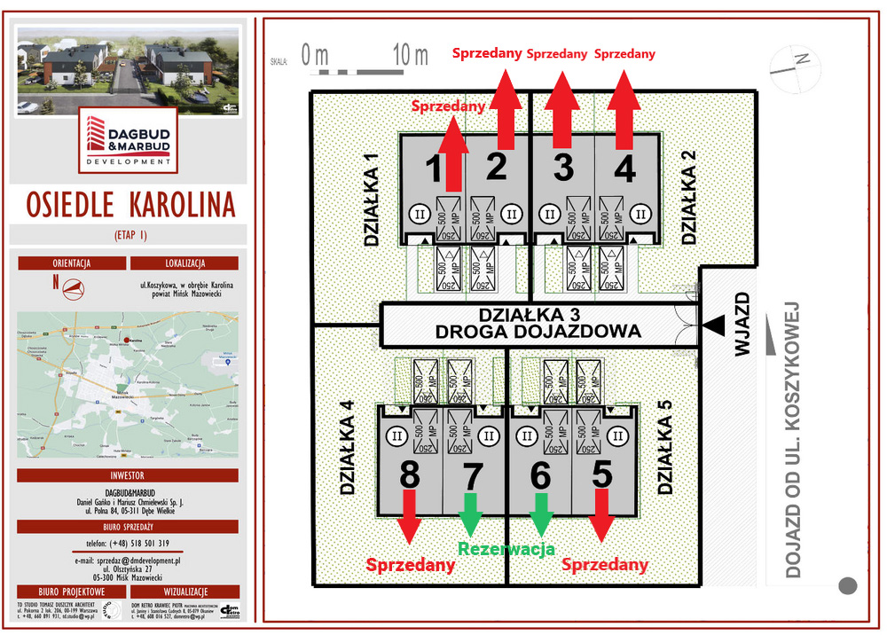 mapa ze sprzedanymi lokalami